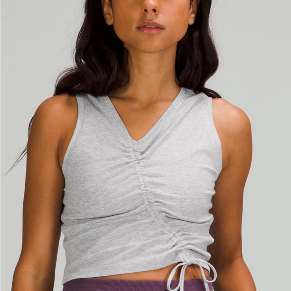 Lululemon gray asymmetrical tank top size 6